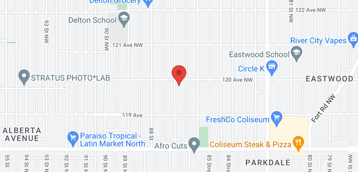 map of 11943 87 ST NW